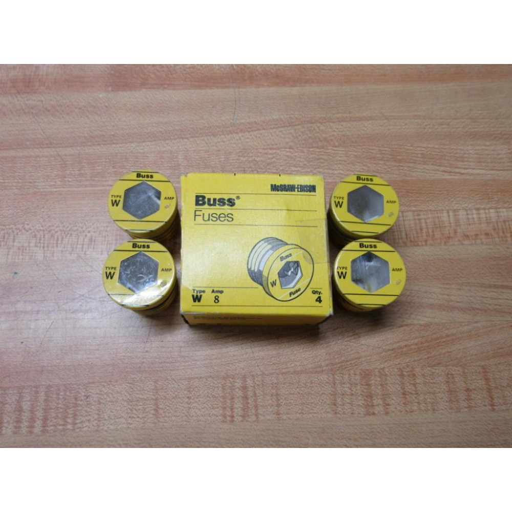 Buss W-8A Bussmann Plug Fuse W-8 (Pack of 4)