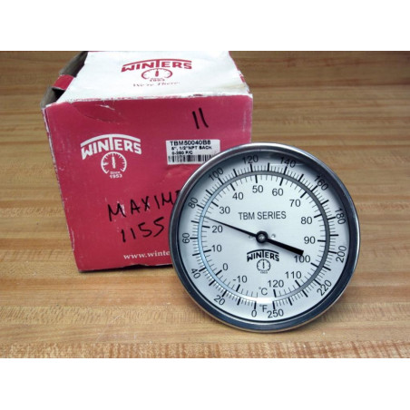 Winters TBM50040B8 5" SS Thermometer 0-250° FC