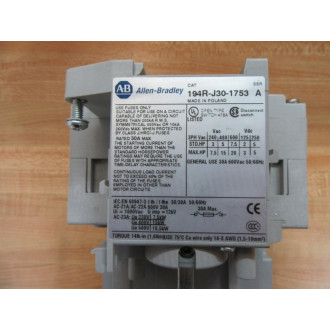 Allen Bradley 194R-J30-1753 Disconnect Switch 194RJ301753 WShaft - New No Box