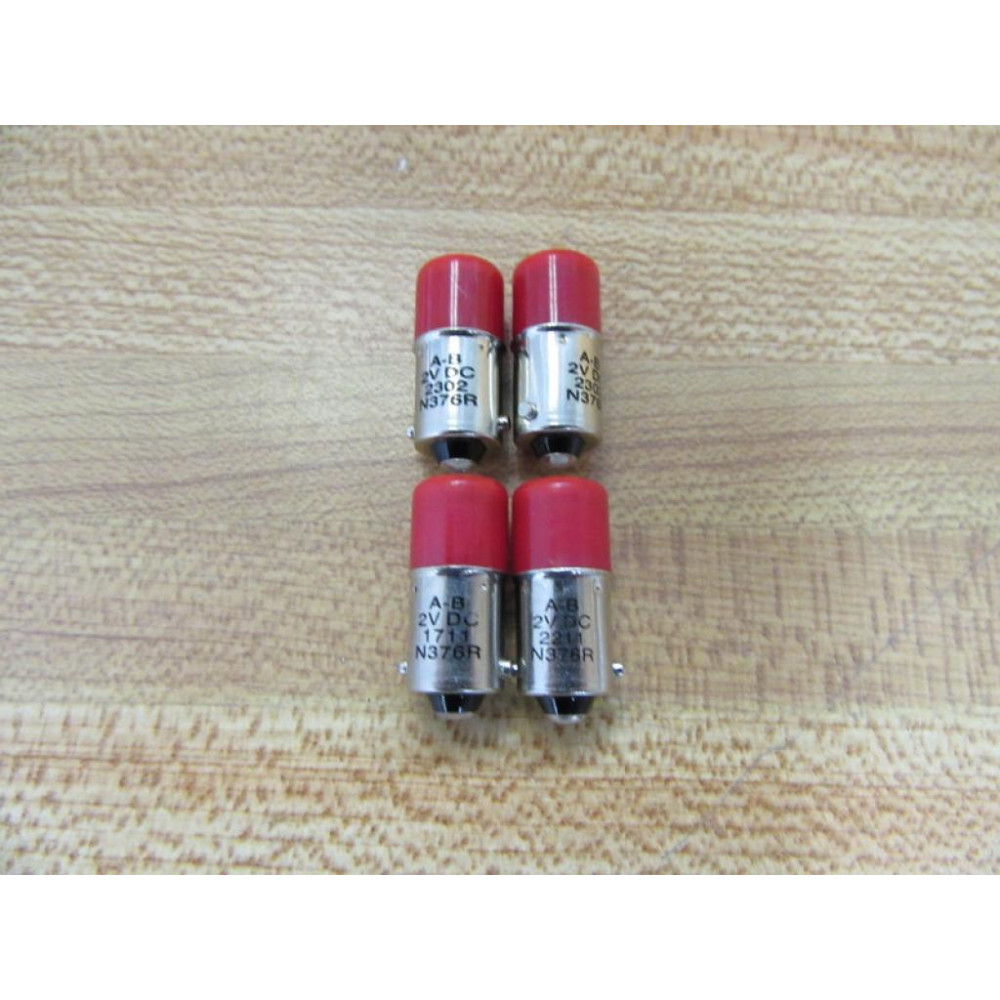 Allen Bradley 800T-N376R Red Bulb Light LED Lamp N376R (Pack of 4) - New No Box