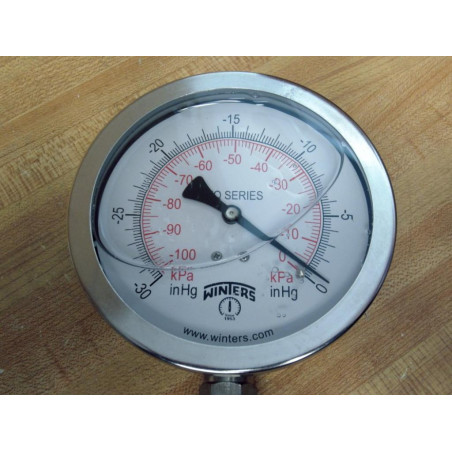 Winters PFQ760 4" SS Liquid Filled Pressure Gauge