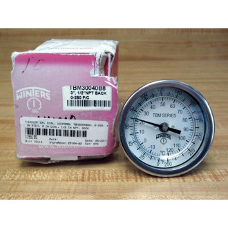Winters TBM30040B8 3" Bi-Metal Thermometer