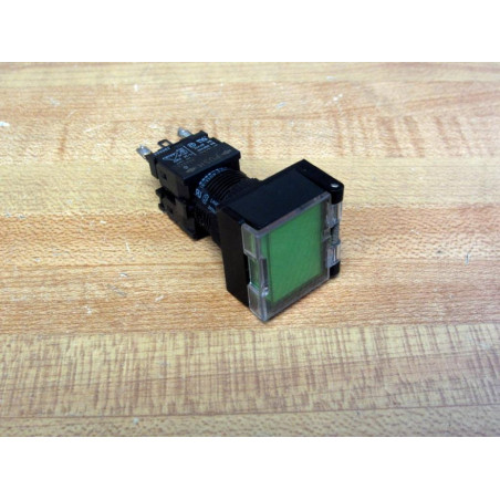 Omron A3GJ-6011-3 Pushbutton Green WCover & Base - Used