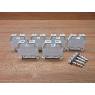 Allen Bradley 1492-W16S Terminal Block White WJumpers (Pack of 6) - Used