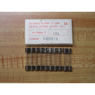 Weber 0305010 Fuse F10A250V Fine Wire Element (Pack of 10)