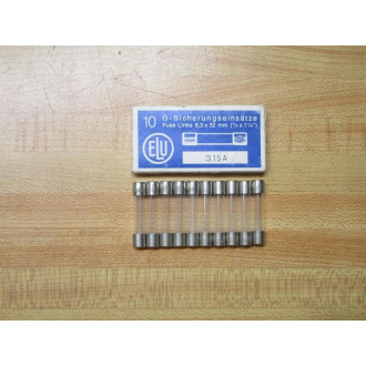 ELU 189100-3.15A Siba Fuse T3.15A250V Fine Wire Element (Pack of 10)