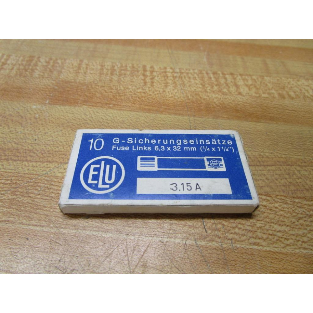 ELU 189100-3.15A Siba Fuse T3.15A250V Fine Wire Element (Pack of 10)