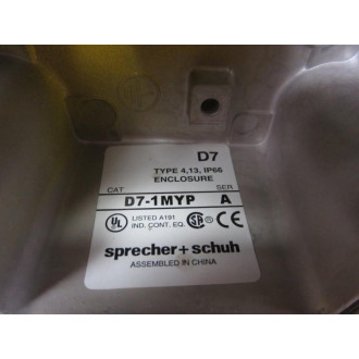 Sprecher+Schuh D7-1MYP Push Button Station D71MYP - New No Box