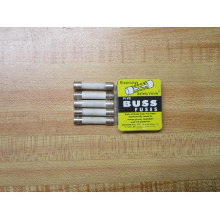 Buss F03B 250V 3AS Bussmann Fuse F03B250V3AS White (Pack of 5)