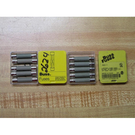 Buss ABC-1 Bussmann Fuse Cross Ref 6F038 Gray (Pack of 10)