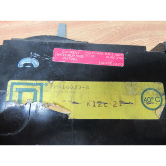 Square D FH-16020-B Circuit Breaker 20A FH16020B - Used