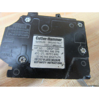 Cutler Hammer QBGF1020 Eaton Ground Fault Circuit Breaker - Used