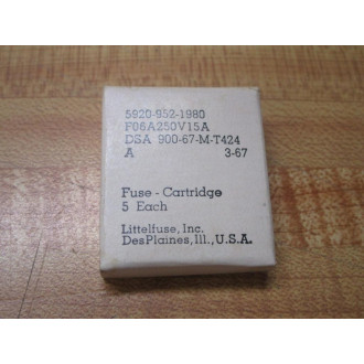 Littelfuse F06A250V15A Fuse White (Pack of 5)