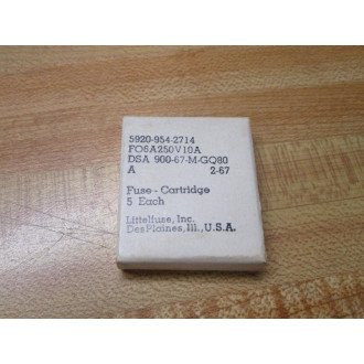 Littelfuse F06A250V10A Fuse FO6A250V10A White (Pack of 5)
