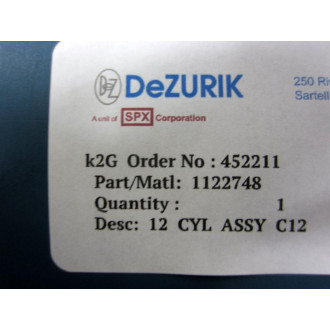 DeZurik 1122748 12 Cylinder Assy C12 - Used