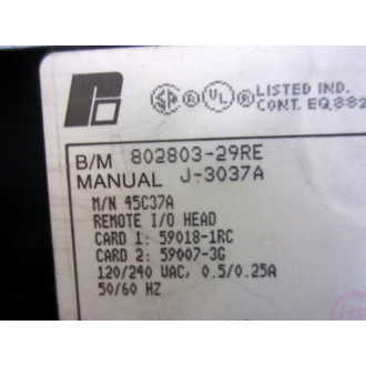 ABBReliance Electric 45C37A AutoMate Remote IO Interface - Used