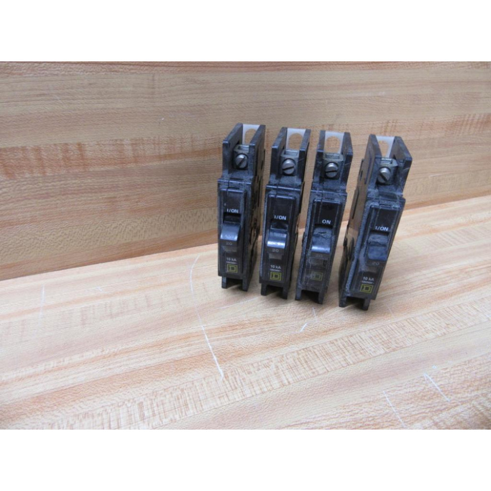 Square D QOU120 Circuit Breaker 20A 1 Pole 120240V 41853 (Pack of 4) - Used