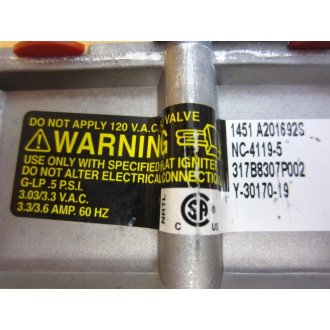 Invensys NC-4119-5 Gas Safety Valve 317B8307P002 - Used