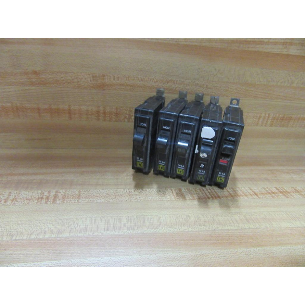 Square D QOB-115 Circuit Breaker 15Amp QOB115 (Pack of 5) - Used