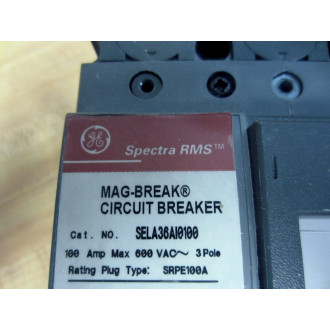 General Electric SELA36AI0100 3P Circuit Breaker 100A GE - Used