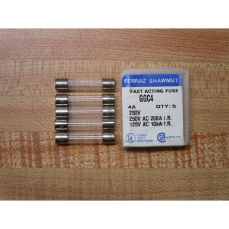 Gould Shawmut Ferraz Mersen GGC4A Fuse Cross Ref 5LAY2 Fine Wire (Pack of 10)
