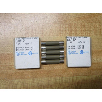 Gould Shawmut Ferraz Mersen GAB12 Fuse Cross Ref 5LAP4 Brown (Pack of 10)