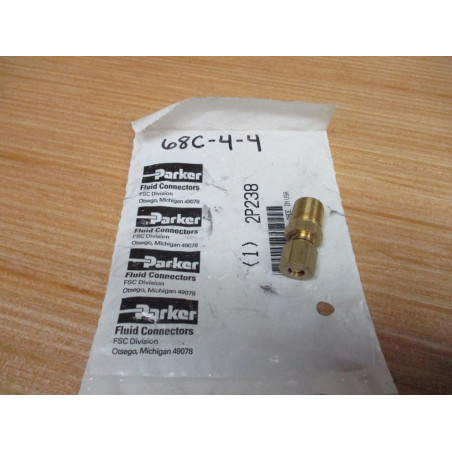 Parker 68C-4-4 Brass Compression Fitting 2P238 (Pack of 2)