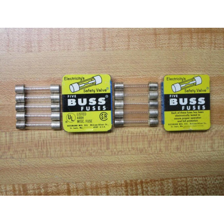 Buss F02A 125V 10AS Bussmann Fuse F02A-10A Jagged Wire (Pack of 5)