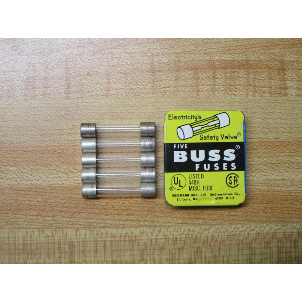 Buss F02A 250V 1AS Bussmann Fuse F02A-1A Fine Wire Element (Pack of 10)