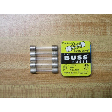 Buss F02A 250V 1AS Bussmann Fuse F02A-1A Fine Wire Element (Pack of 10)