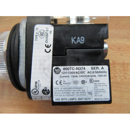 Allen Bradley 800T-QAH2W Push Button Switch - New No Box