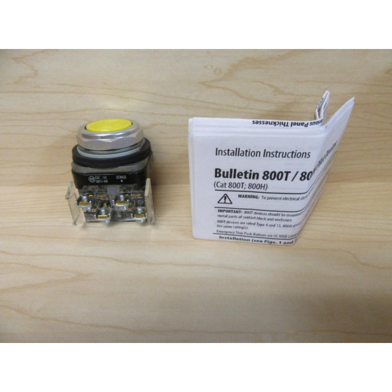 Allen Bradley 800T-A9A Push Button Yellow 800TA9A SER. N - New No Box