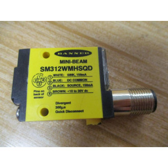 Banner SM312WMHSQD Mini-Beam Divergent Diffuse Sensor 35719