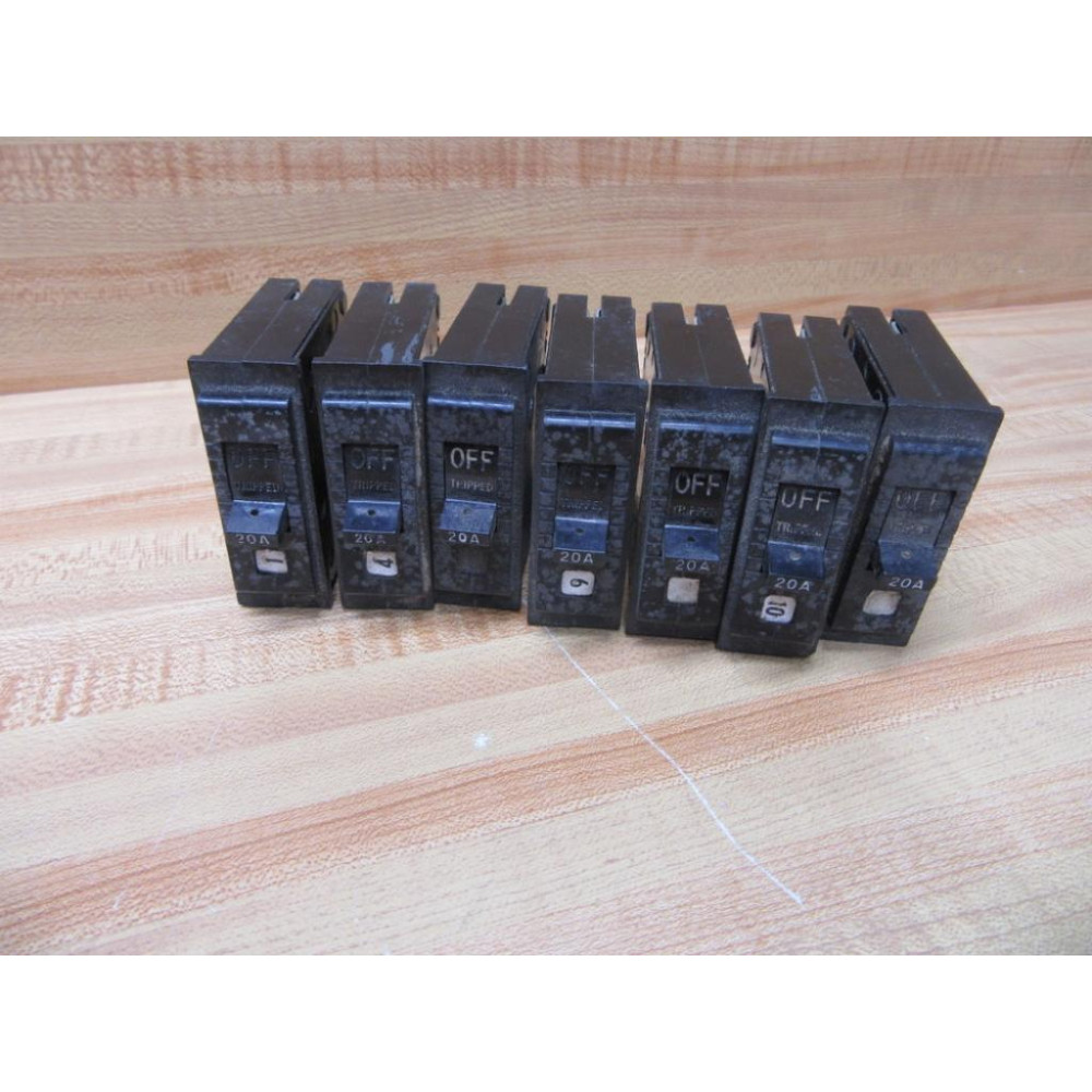 General Electric TQL 1120 Circuit Breaker 20 Amp TQL1120 GE (Pack of 7) - Used