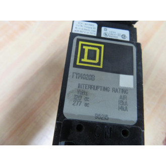 Square D FY-14020-B Circuit Breaker 20A FY14020B WMounting Bracket - Used