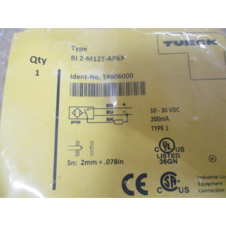Turck BI2-M12T-AP6X Inductive Sensor T4606000