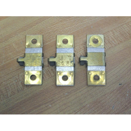 Square D B4.85 Overload Relay Heater Element B485 (Pack of 3) - Used