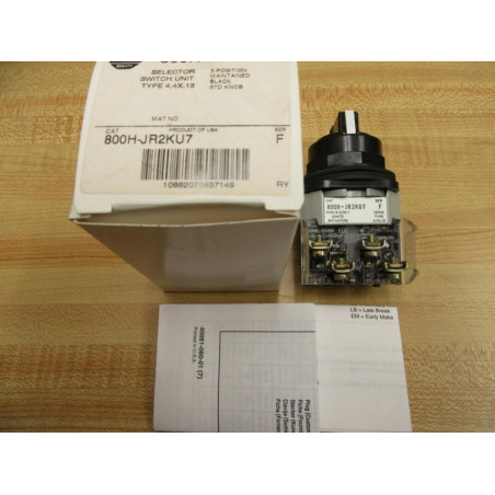 Allen Bradley 800H-JR2KU7 Selector Switch W800T-XA