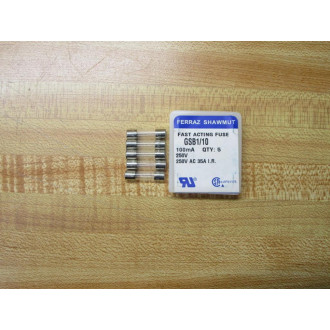Gould Shawmut Ferraz Mersen GSB110 Fuse Cross Ref 1CC58 Fine Wire (Pack of 10)