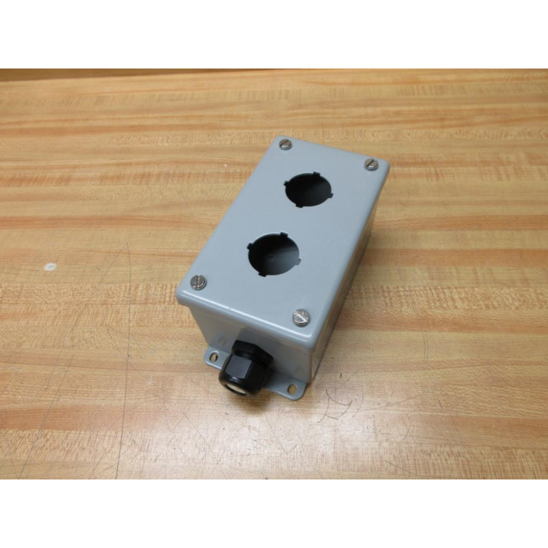 Hoffman E-2PB Push Button Enclosure E2PB WStrain Fitting - New No Box