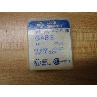 Gould Shawmut Ferraz Mersen GAB8 Fuse Cross Ref 5LAR7 White (Pack of 10)