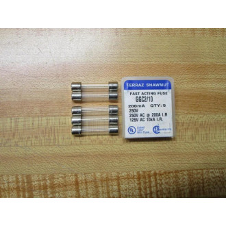 Gould Shawmut Ferraz Mersen GGC210 Fuse Cross Ref 5LAX2 Fine Wire (Pack of 10)