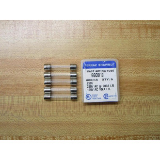 Gould Shawmut Ferraz Mersen GGC610 Fuse Cross Ref 5LAY5 Fine Wire (Pack of 10)