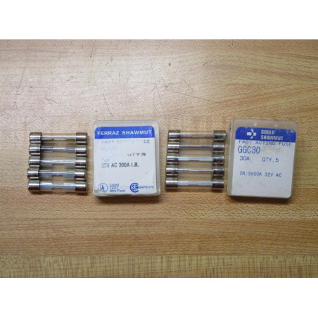 Gould Shawmut Ferraz Mersen GGC30 Fuse Cross Ref 5LAY0 Metal Strip (Pack of 10)