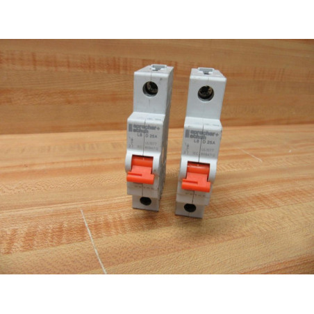Sprecher + Schuh L8-251D Circuit Breaker 25 Amp L8 D 25A (Pack of 2) - Used