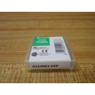 Littelfuse 0224003.VXP Fuse 224 Jagged Wire Element (Pack of 5)