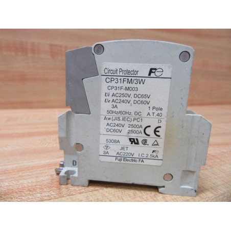 Fuji Electric CP31FM3W 1P 3A Circuit Breaker CP31FM3W (Pack of 3) - Used