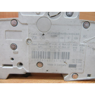 Sprecher + Schuh L8-61D Circuit Breaker 6 Amp L861D - Used