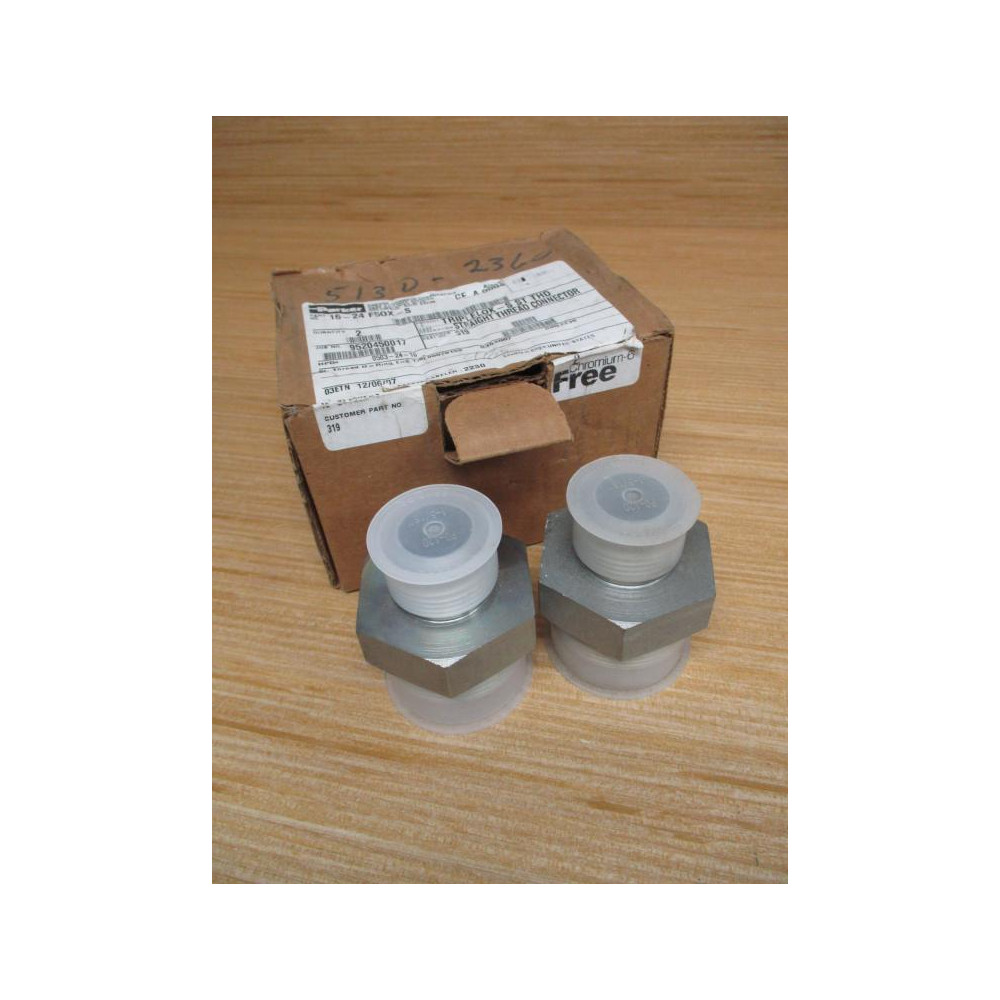 Parker 16-24F5OX-S 37°Flare, Tube x SAE-ORB Fitting (Pack of 2)