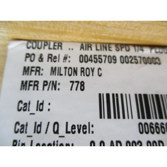 Milton MIL778 Female Plug A-Style 778 (Pack of 26)